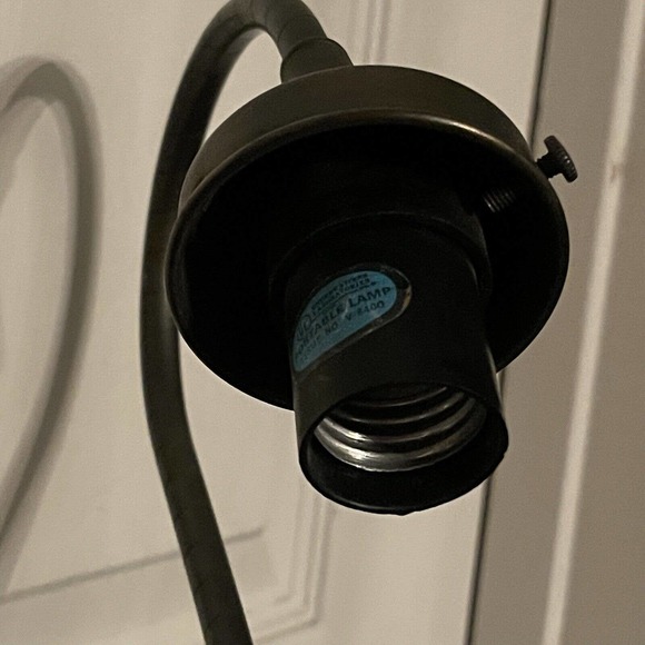 Vintage Gilbert Floral Tulip Lilly Pad Table Lamp USA Bronze Base RARE - Picture 8 of 14